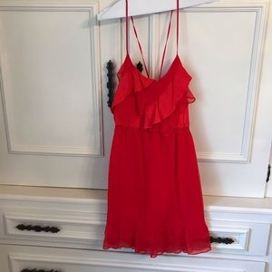 Bright orange coral summer dress